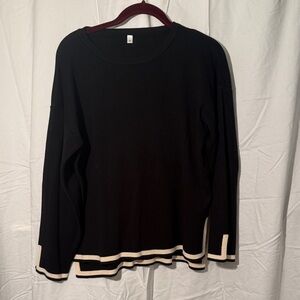 Black and Cream Men's Sweater